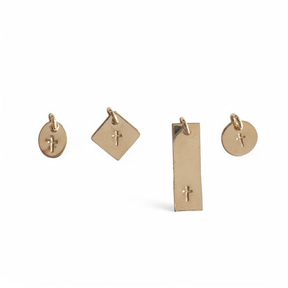 Tiny Cross Charm in 14K Gold Filled - Cloverleaf Jewelry