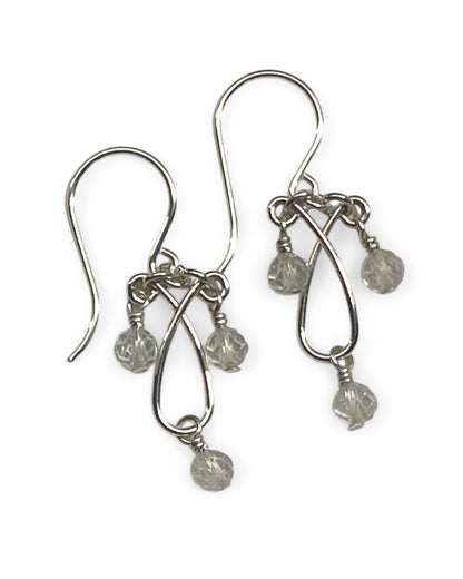 Contessa Silver Gemstone Earrings - Cloverleaf Jewelry