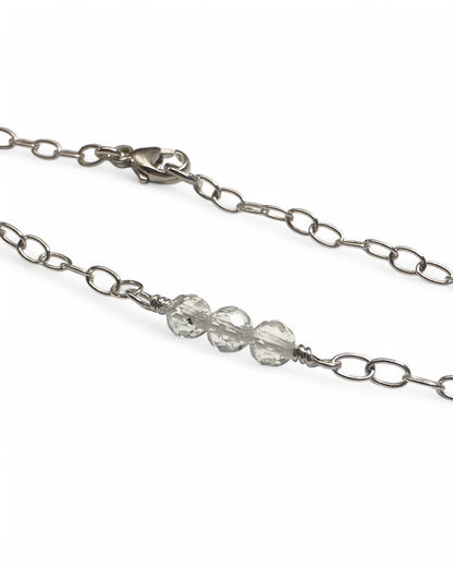 Serenity Silver Gemstone Bracelet or Anklet - Cloverleaf Jewelry