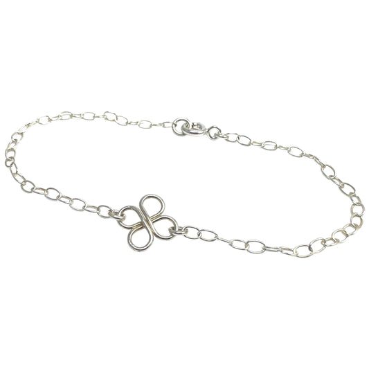 Clovers Small Sterling Silver Bracelet or Anklet
