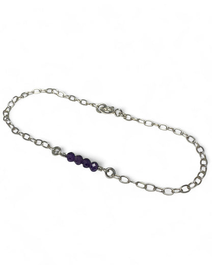 Serenity Silver Gemstone Bracelet or Anklet - Cloverleaf Jewelry