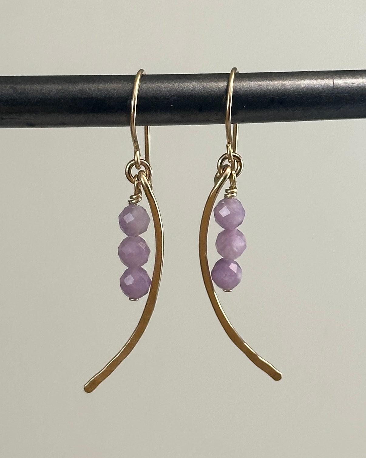 Arc Gold Gemstone Earrings - Cloverleaf Jewelry