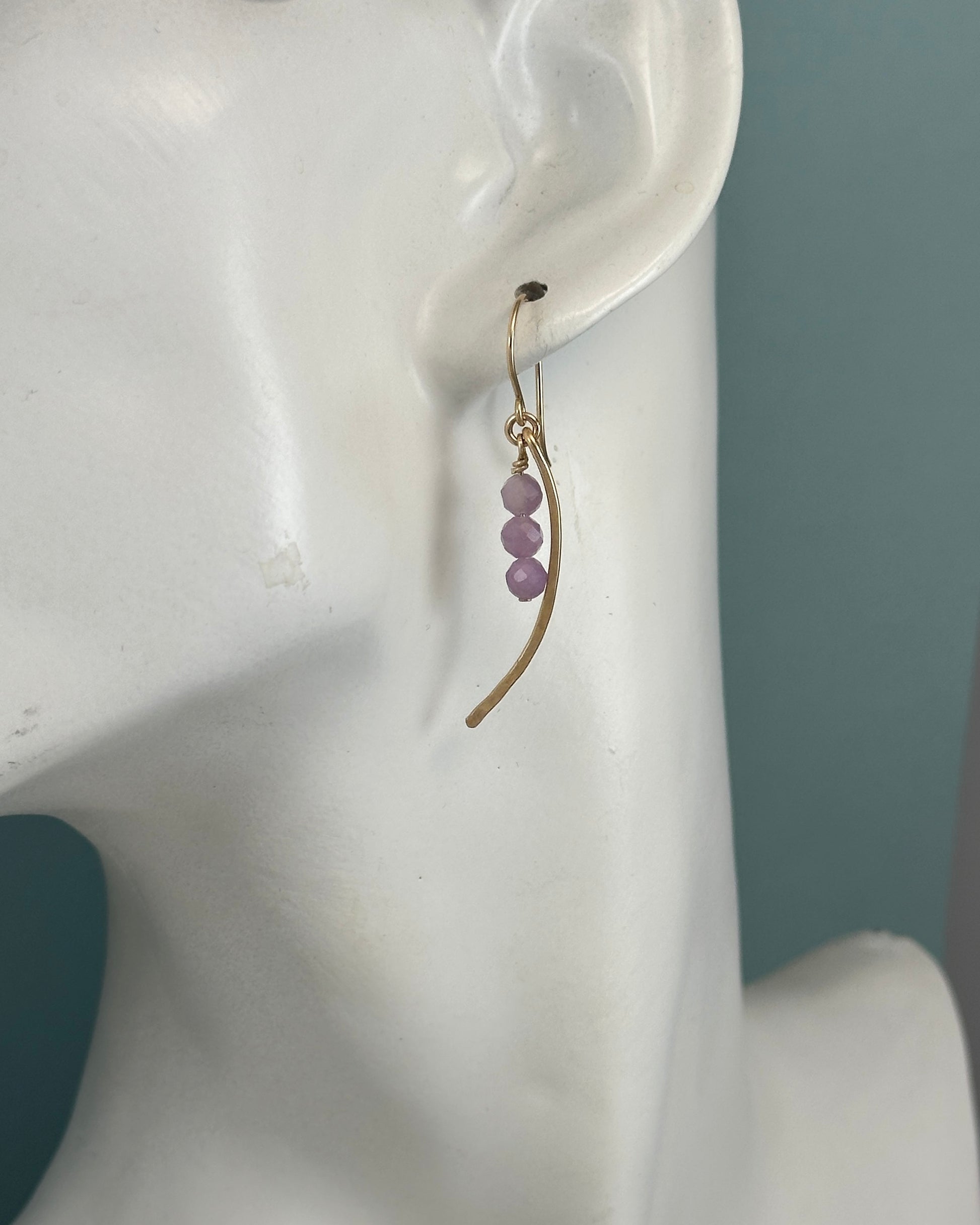 Arc Gold Gemstone Earrings - Cloverleaf Jewelry