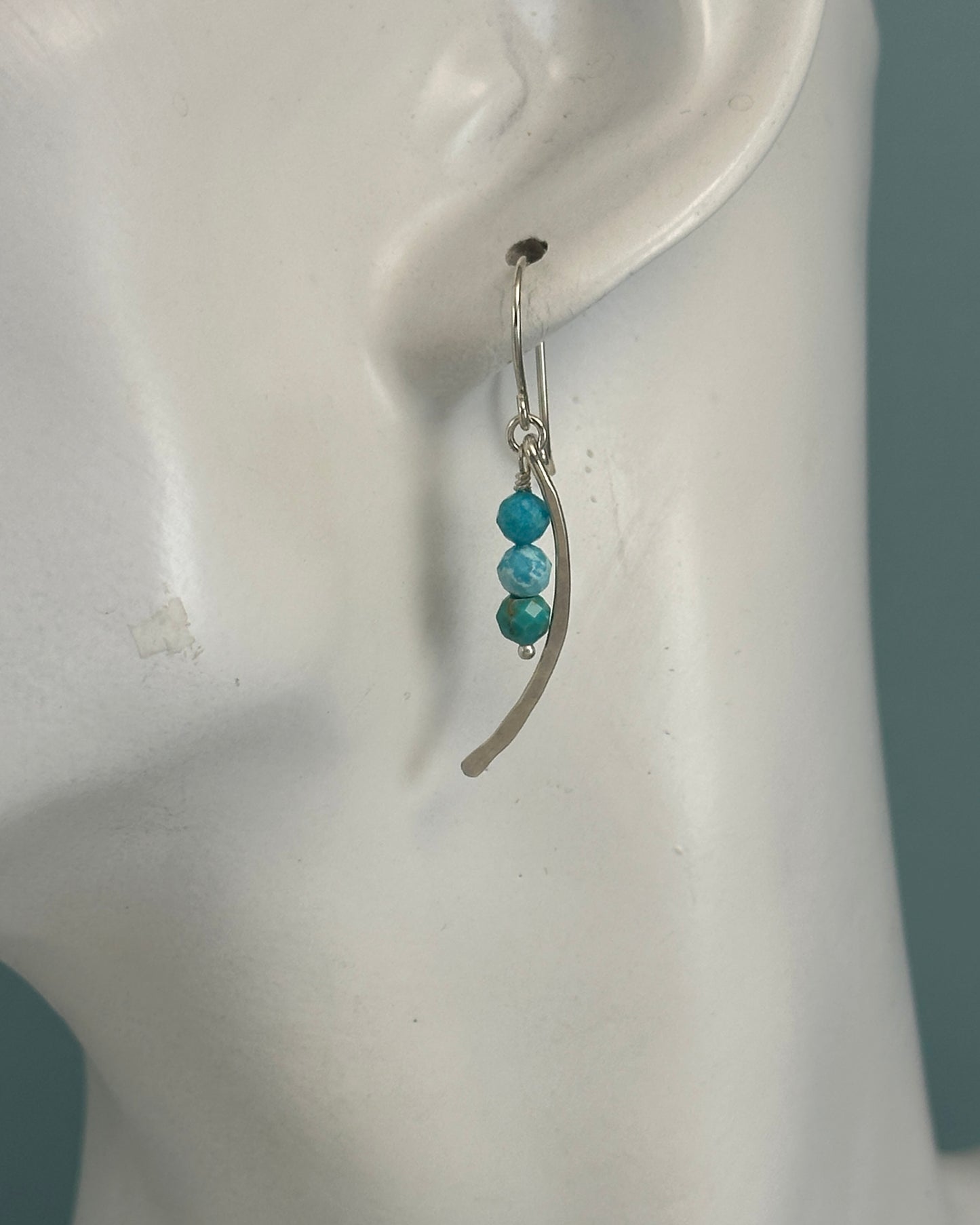 Arc Silver Gemstone Earrings - Cloverleaf Jewelry