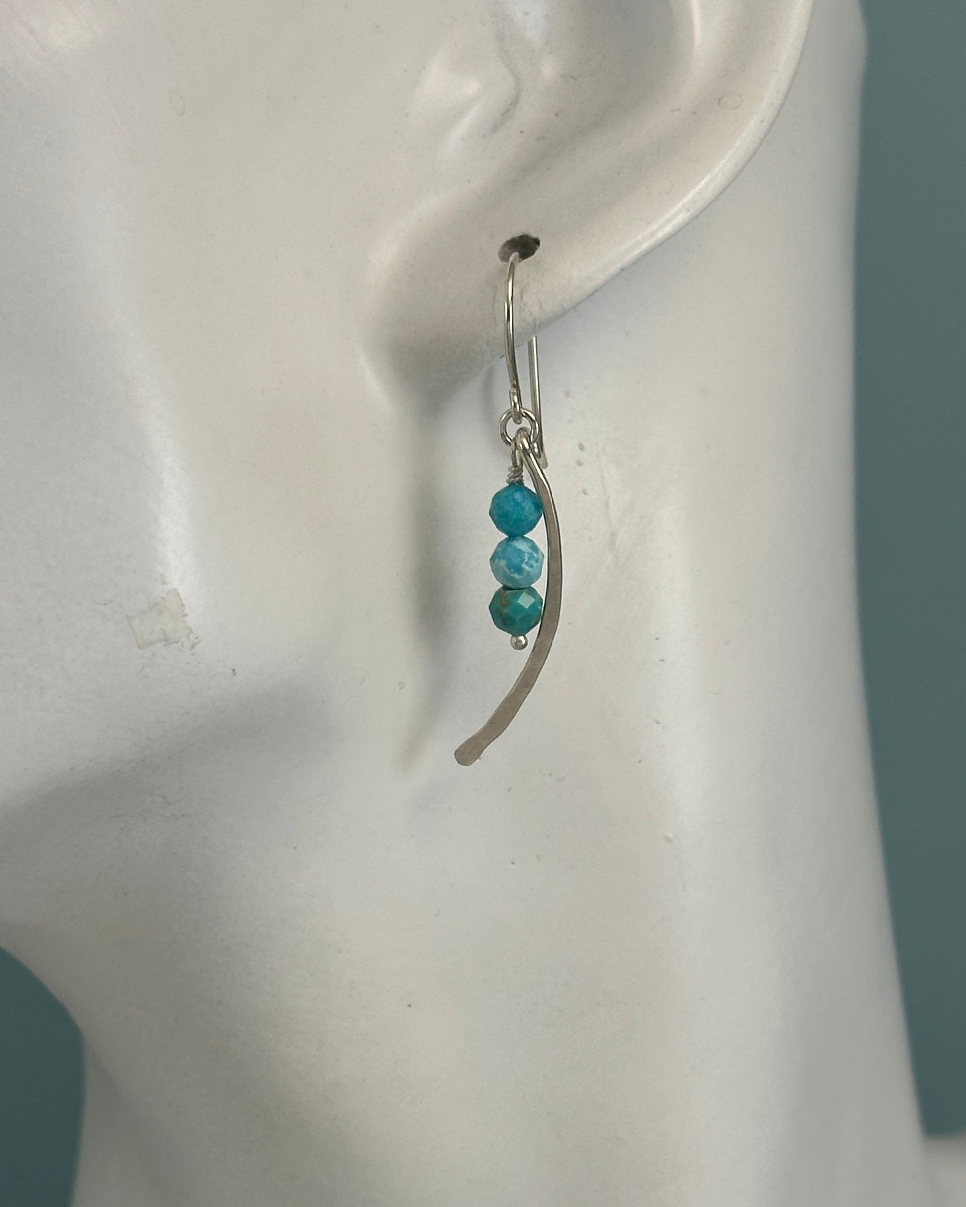 Arc Silver Gemstone Earrings - Cloverleaf Jewelry