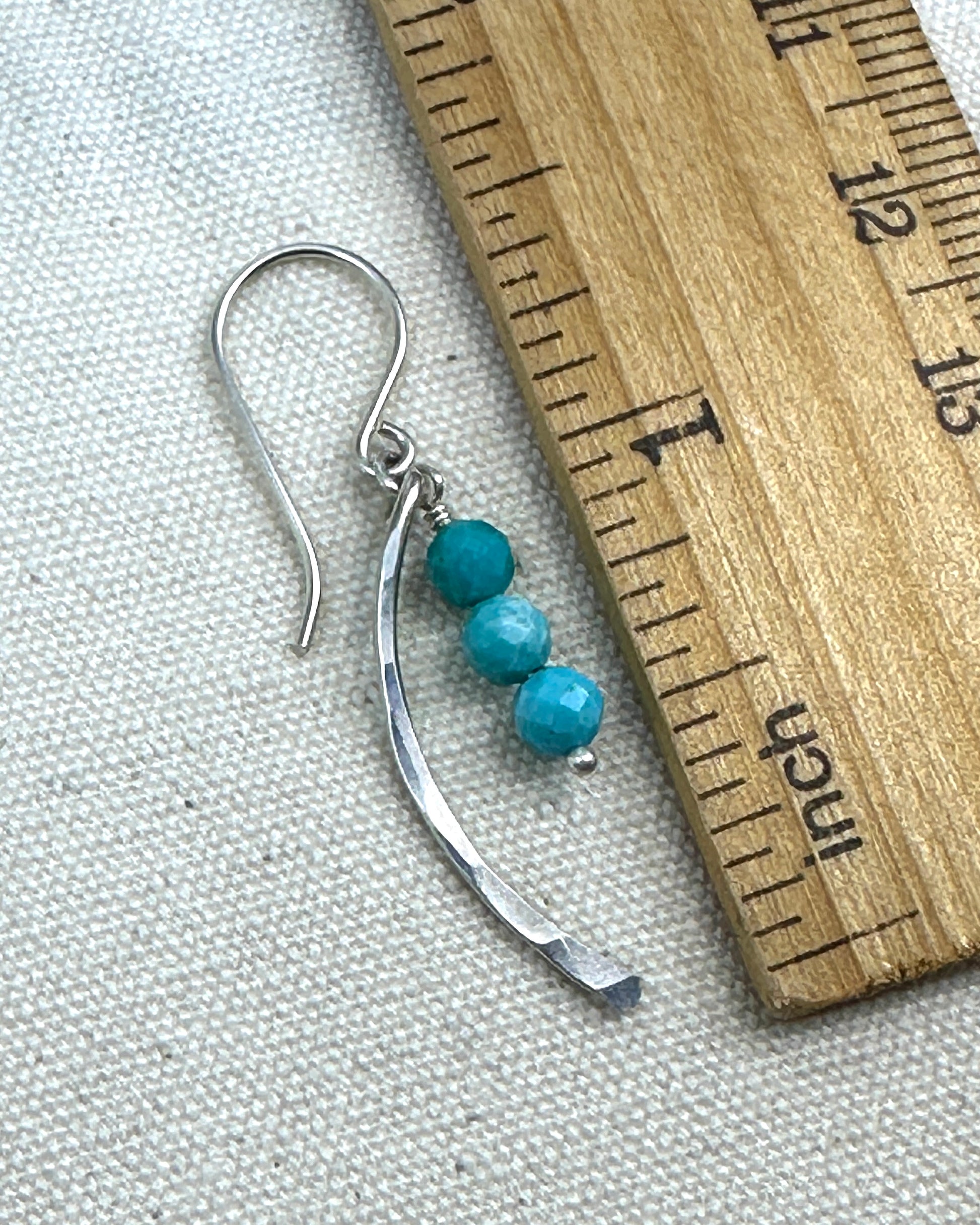 Arc Silver Gemstone Earrings - Cloverleaf Jewelry