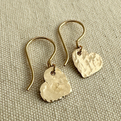 Cadence Gold Heart Earrings - Cloverleaf Jewelry