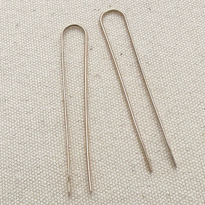 Clip Gold Vertical Threader Earrings - Cloverleaf Jewelry