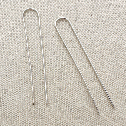 Clip Silver Vertical Threader Earrings - Cloverleaf Jewelry