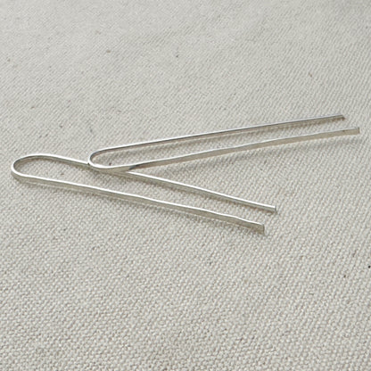 Clip Silver Vertical Threader Earrings - Cloverleaf Jewelry