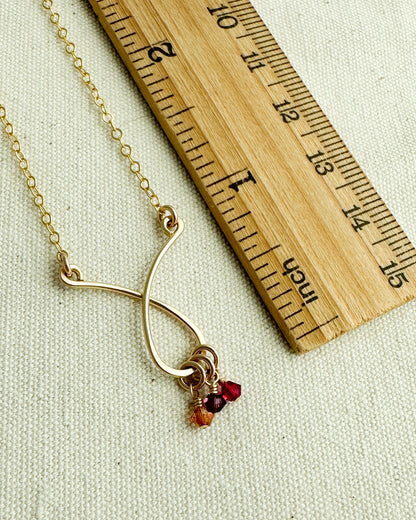 Contessa Gold Birthstone Necklace - Cloverleaf Jewelry