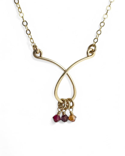 Contessa Gold Birthstone Necklace - Cloverleaf Jewelry