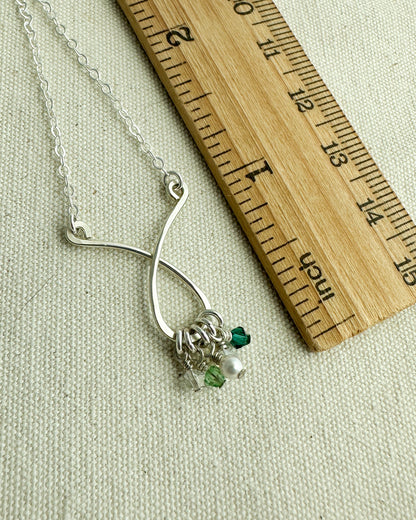 Contessa Sterling Silver Birthstone Necklace - Cloverleaf Jewelry