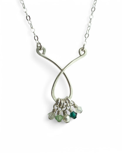 Contessa Sterling Silver Birthstone Necklace - Cloverleaf Jewelry
