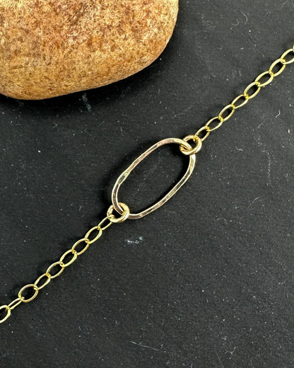 Derby Small Oval Gold Bracelet or Anklet - Cloverleaf Jewelry