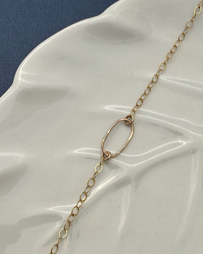 Derby Small Oval Gold Bracelet or Anklet - Cloverleaf Jewelry
