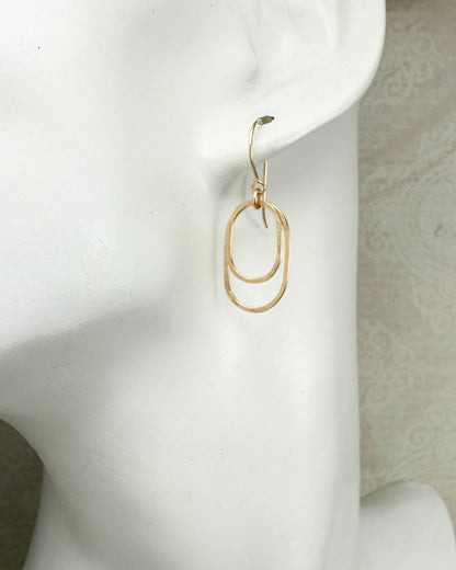 Derby Double Oval Earrings in Gold and Silver - Cloverleaf Jewelry