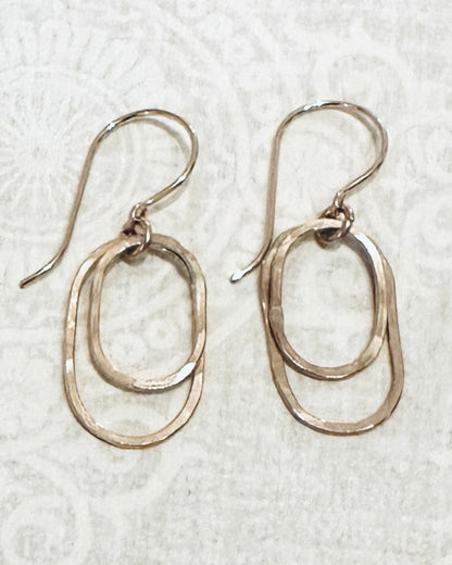 Derby Double Oval Earrings in Gold and Silver - Cloverleaf Jewelry