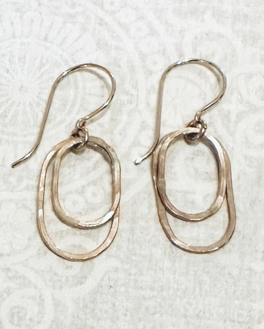 Derby Double Oval Earrings in Gold and Silver - Cloverleaf Jewelry