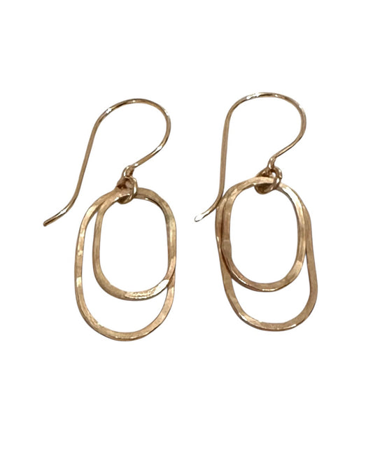 Derby Double Oval Earrings in Gold and Silver