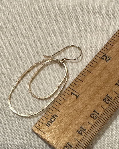 Derby Large Double Oval Earrings in Silver or Gold - Cloverleaf Jewelry