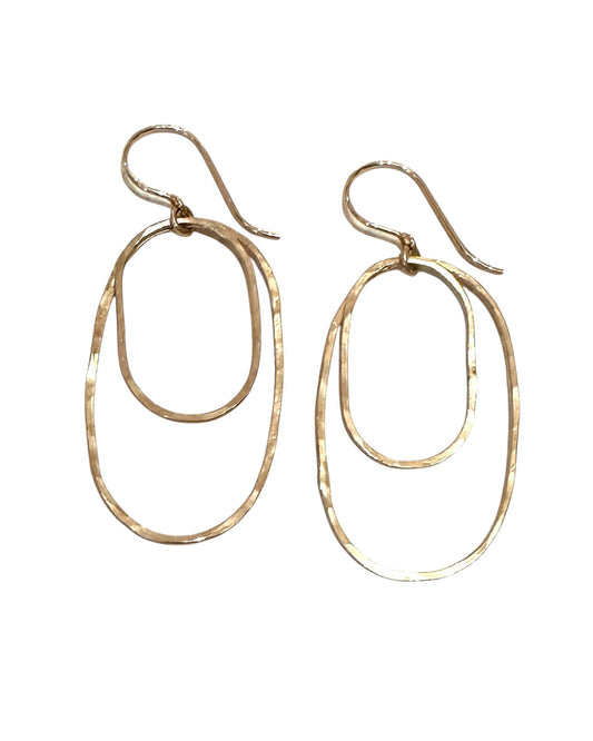 Derby Large Double Oval Earrings in Silver or Gold