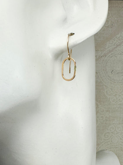 Derby Tiny Oval Earrings in Gold and Silver - Cloverleaf Jewelry