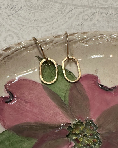 Derby Tiny Oval Earrings in Gold and Silver - Cloverleaf Jewelry