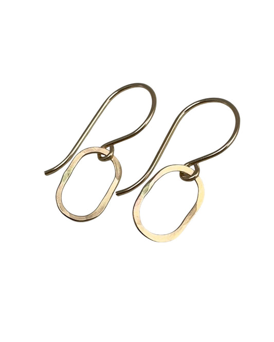 Derby Tiny Oval Earrings in Gold and Silver