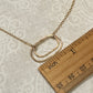 Derby Gold Double Oval Necklace, Horizontal