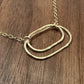 Derby Gold Double Oval Necklace, Horizontal