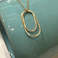 Derby Gold Double Oval Necklace, Vertical