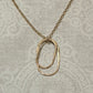 Derby Gold Double Oval Necklace, Vertical