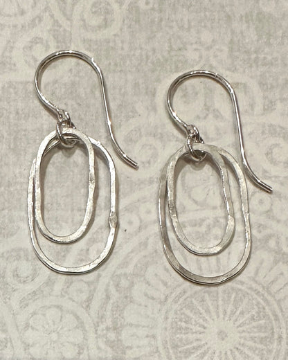 Derby Double Oval Earrings in Gold and Silver - Cloverleaf Jewelry