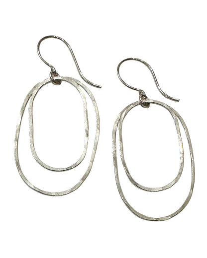 Derby Large Double Oval Earrings in Silver or Gold - Cloverleaf Jewelry