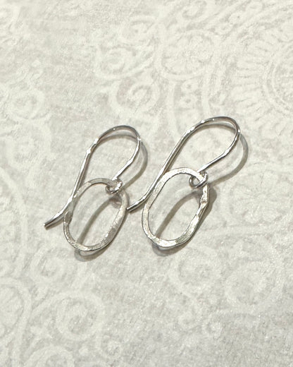 Derby Tiny Oval Earrings in Gold and Silver - Cloverleaf Jewelry