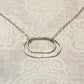 Derby Silver Double Oval Necklace, Horizontal