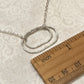 Derby Silver Double Oval Necklace, Horizontal