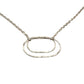 Derby Silver Double Oval Necklace, Horizontal