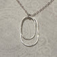 Derby Silver Double Oval Necklace, Vertical