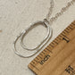 Derby Silver Double Oval Necklace, Vertical