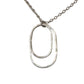 Derby Silver Double Oval Necklace, Vertical