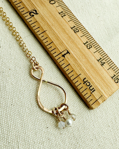 Dewdrop Gold Birthstone Necklace - Cloverleaf Jewelry