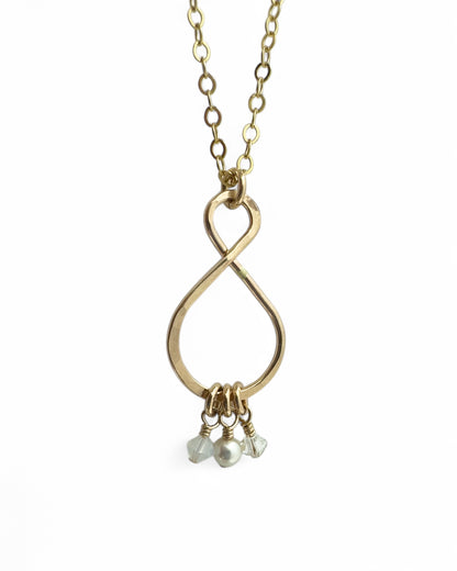 Dewdrop Gold Birthstone Necklace - Cloverleaf Jewelry