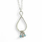 Dewdrop Sterling Silver Birthstone Necklace - Cloverleaf Jewelry