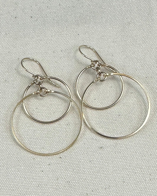 Eclipse Gold Large Earrings with Mixed Metal Option