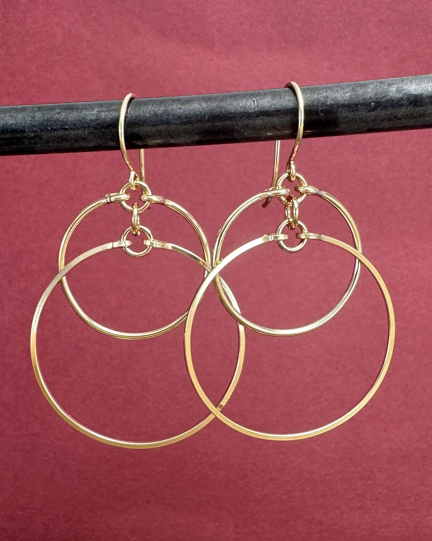 Eclipse Gold Large Earrings with Mixed Metal Option