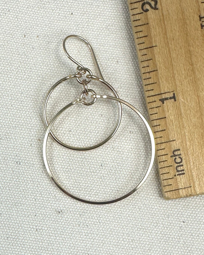 Eclipse Gold Large Earrings with Mixed Metal Option - Cloverleaf Jewelry