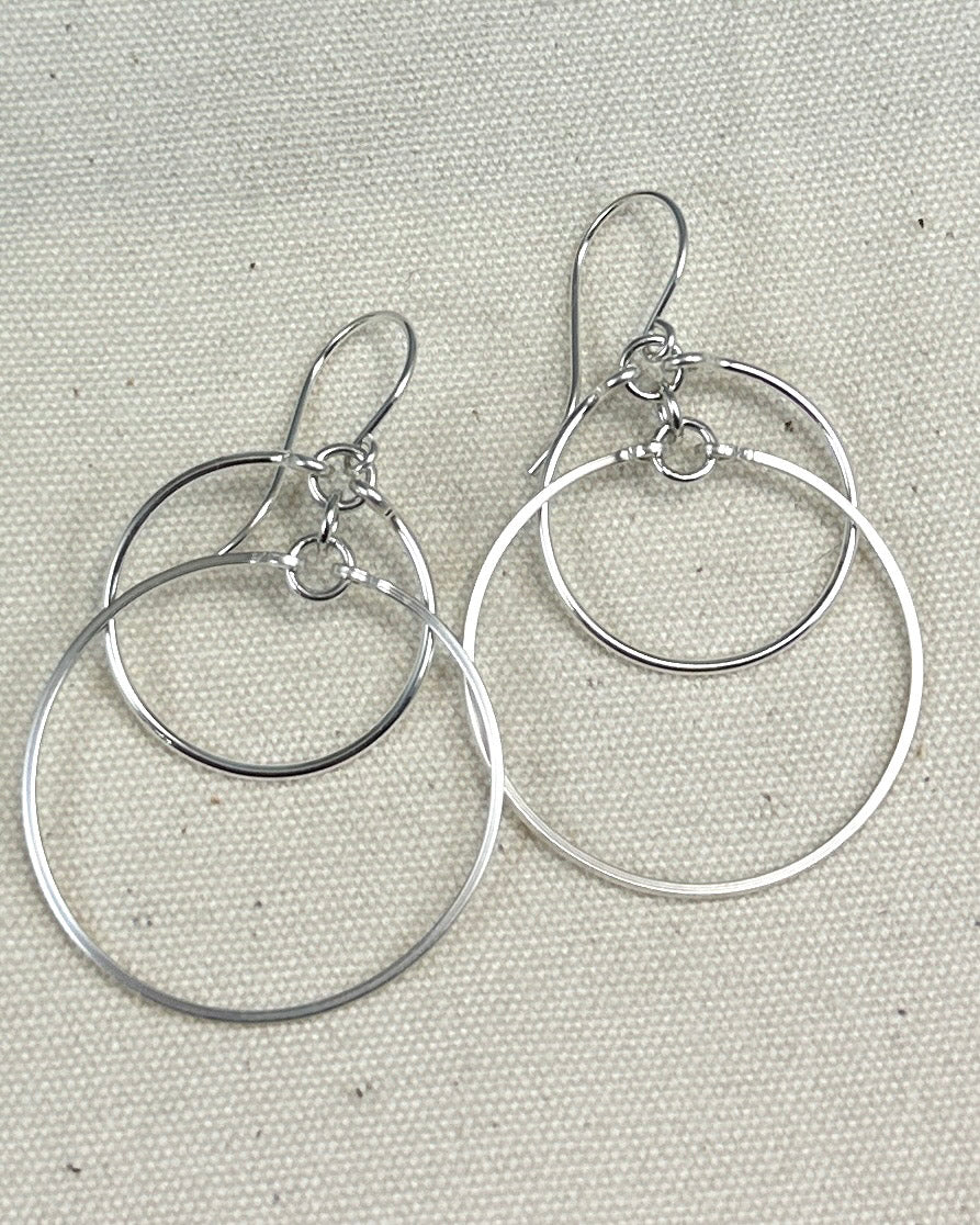 Eclipse Silver Large Earrings with Mixed Metal Option