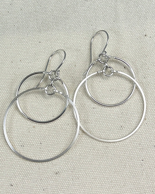 Eclipse Silver Large Earrings with Mixed Metal Option